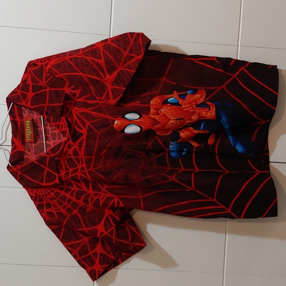 Vintage 2003 Marvel Spiderman Hawaiian Shirt - Picture 1 of 6